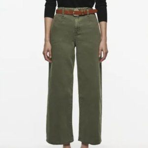 Fee People Green Wide Leg Cropped Pants